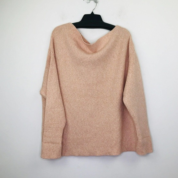 Treasure & Bond Women's 2X Sweater Pink One-Shoulder Rib Knit Pullover S29 - Picture 1 of 4